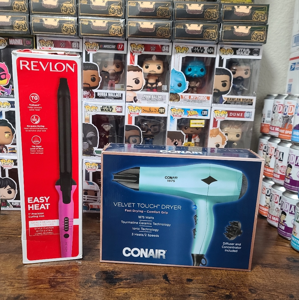 Revlon Easy Heat Hair Curler  Conair Velvet Touch Dryer